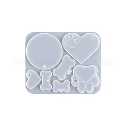 DIY Paw Print & Bone & Round & Heart Pendant Silicone Molds&nbsp;VALE-PW0001-082