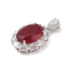 Rack Plating Brass Micro Pave Cubic Zirconia Pendants&nbsp;ZIRC-I066-02P-01