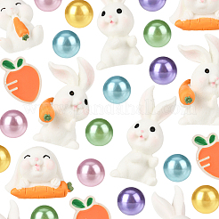 8Pcs 4 Styles Resin Rabbit Display Decorations&nbsp;DJEW-SP0001-11