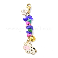 Cow Alloy Enamel Pendant Decorations&nbsp;HJEW-JM01771