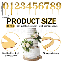 10Pcs 10 Style Number Acrylic Mirror Effect Cake Toppers&nbsp;FIND-CP0001-68