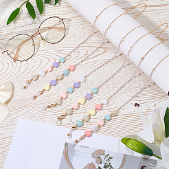 3Pcs Iron & Resin Heart Eyeglasses Chains&nbsp;AJEW-CN0007-83