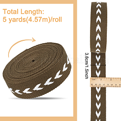 5 Yards Polycotton Jacquard Arrow Ribbon&nbsp;OCOR-WH0078-170B