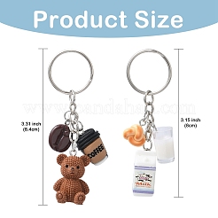 5Pcs Opaque Resin Keychains&nbsp;KEYC-YW00242-01