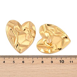 304 Stainless Steel Fold Heart Stud Earrings&nbsp;EJEW-Z096-04G