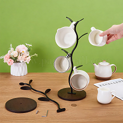 2Pcs Bamboo & Iron Mug Holder&nbsp;AJEW-WA0003-71