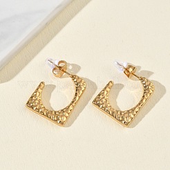 Hammered 304 Stainless Steel Stud Earrings&nbsp;EJEW-G476-01G