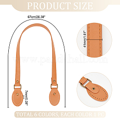 6Pcs 6 Colors Imitation Leather Sew on Bag Handles&nbsp;DIY-PH0017-27