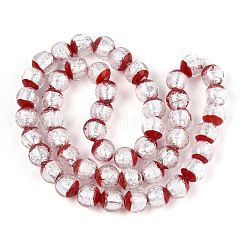 Luminous Handmade Lampwork Silver Foil Beads Strand&nbsp;FOIL-N029-03E