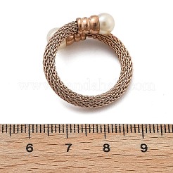 304 Stainless Steel Open Cuff Rings for Women&nbsp;RJEW-F173-02RG