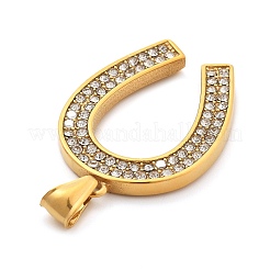 304 Stainless Steel Rhinestone Pendants&nbsp;STAS-V008-36G
