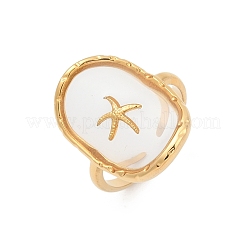 304 Stainless Steel Resin Cuff Rings for Women&nbsp;RJEW-D305-03G