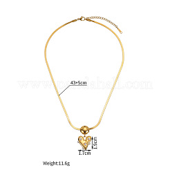 Valentine's Day Faux Pearl 304 Stainless Heart Pendant Necklaces for Women&nbsp;WGC0E81-03