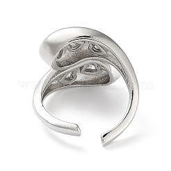 Brass with Cubic Zirconia Open Cuff Rings&nbsp;RJEW-K255-02P