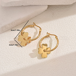 Stylish 201 Stainless Steel Flower Hoop Earrings&nbsp;HY5128-2