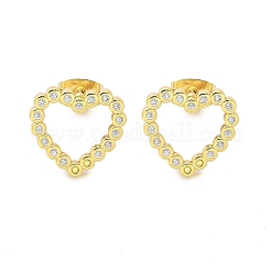 Brass Micro Pave Clear Cubic Zirconia Stud Earrings&nbsp;EJEW-P303-02B-G