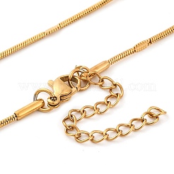 304 Stainless Steel Round Snake Chain Necklaces for Women&nbsp;NJEW-G140-11G