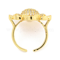 Helm Clear Cubic Zirconia Open Cuff Ring&nbsp;RJEW-L121-026G