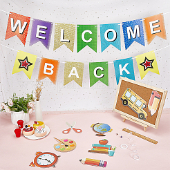 2 Sets 2 Styles Welcome Come Back & School Supplies Paper Banners&nbsp;DIY-GF0008-73