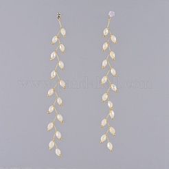 Electroplate Glass Beads Dangle Stud Earrings&nbsp;EJEW-JE03820-01