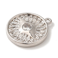 Rack Plating Brass Micro Pave Cubic Zirconia Pendants&nbsp;KK-A229-17P
