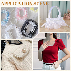 10Yards Polyester & Plastic Pearl Ribbon&nbsp;OCOR-CY0001-78B