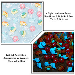 120Pcs 4 Style Luminous Resin Cabochons&nbsp;MRMJ-OC0003-74