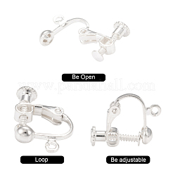 Brass Screw On Clip-on Earring Findings&nbsp;KK-L164-01S