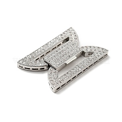 Brass Micro Pave Clear Cubic Zirconia Fold Over Clasps&nbsp;KK-G414-07P