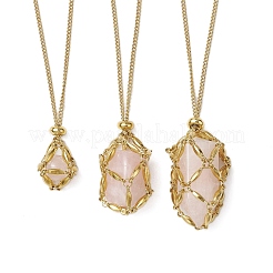 304 Stainless Steel Curb Chain Macrame Pouch Necklace Making&nbsp;NJEW-JN05072-02