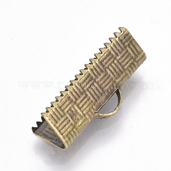 Brass Ribbon Crimp Ends&nbsp;X-KK-Q747-10F-AB