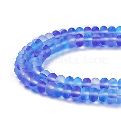 Frosted Transparent Glass Beads Strands&nbsp;X-FGLA-M002-01E