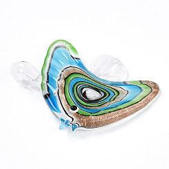 Handmade Gold Sand Lampwork Big Pendants&nbsp;LAMP-T023-06E