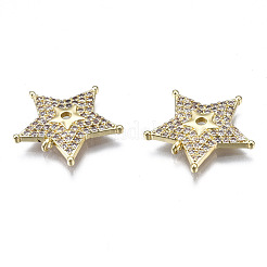 Brass Micro Pave Clear Cubic Zirconia Pendants&nbsp;ZIRC-S069-033G