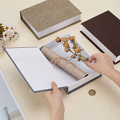 3Pcs 3 Colors Burlap Fake Book Model Simulation Book&nbsp;AJEW-PH0008-14