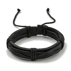 Adjustable PU Leather Waxed Cord Bracelets&nbsp;BJEW-F468-13