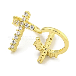 Brass Micro Pave Cubic Zirconia Cuff Earrings&nbsp;EJEW-C104-062G