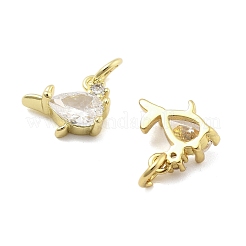 Brass Micro Pave Cubic Zirconia Pendants&nbsp;KK-U060-20G-A