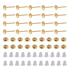 50Pcs Brass Earring Settings&nbsp;KK-TA0008-38C
