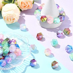 50Pcs Transparent Crackle Acrylic Beads&nbsp;OACR-CJ0001-97