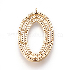 Brass Micro Pave Cubic Zirconia Pendants&nbsp;KK-O106-17G