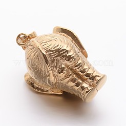 304 Stainless Steel Elephant Pendants&nbsp;STAS-E094-09G