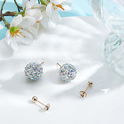 2 Pairs 925 Sterling Silver Stud Earring Findings&nbsp;STER-BBC0008-31A