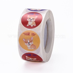 Flat Round Paper Thank You Stickers&nbsp;DIY-C042-12F