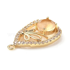 Brass with K9 Glass & Rhinestone Pendants&nbsp;KK-C024-10KCG-02