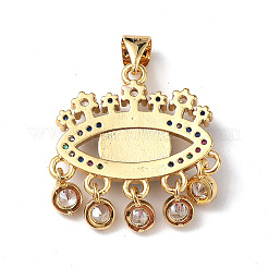 Lampwork Evil Eye Pendants with Colorful Cubic Zirconia&nbsp;ZIRC-L102-13G-05