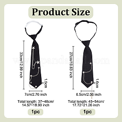 2Pcs 2 Styles Polyester Necktie for Unisex&nbsp;AJEW-OC0014-24