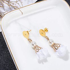 304 Stainless Steel Stud Flat Pad Earring Post&nbsp;STAS-UN0002-35G