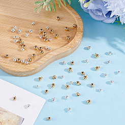 100Pcs 4 Styles Brass Crimp Beads&nbsp;KK-BBC0027-74