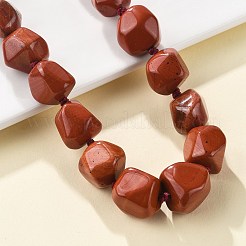 Natural Red Jasper Nuggets Beaded Necklaces for Women Men&nbsp;NJEW-K388-01L